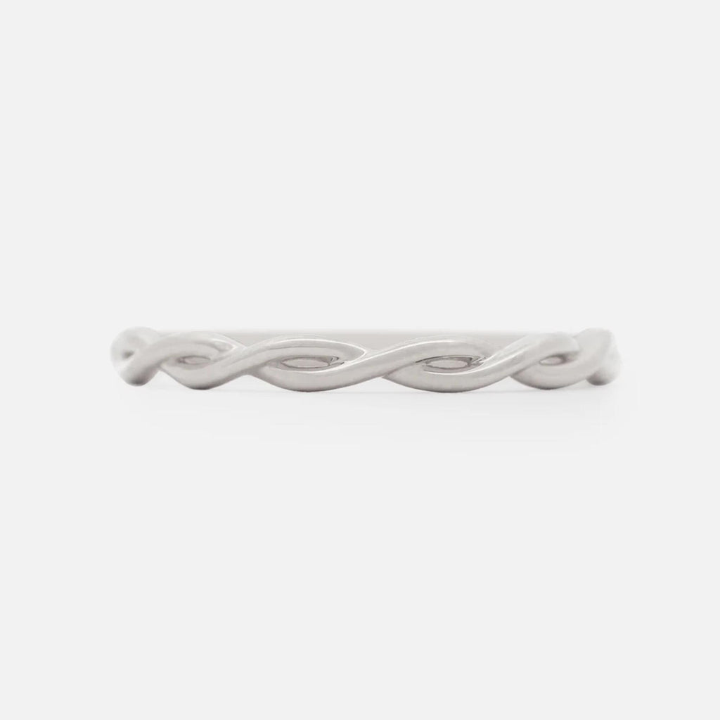 Modern Spiral Crossover Sterling Silver Ring | 10K Solid Gold Twisted Band in Yellow, White & Rose