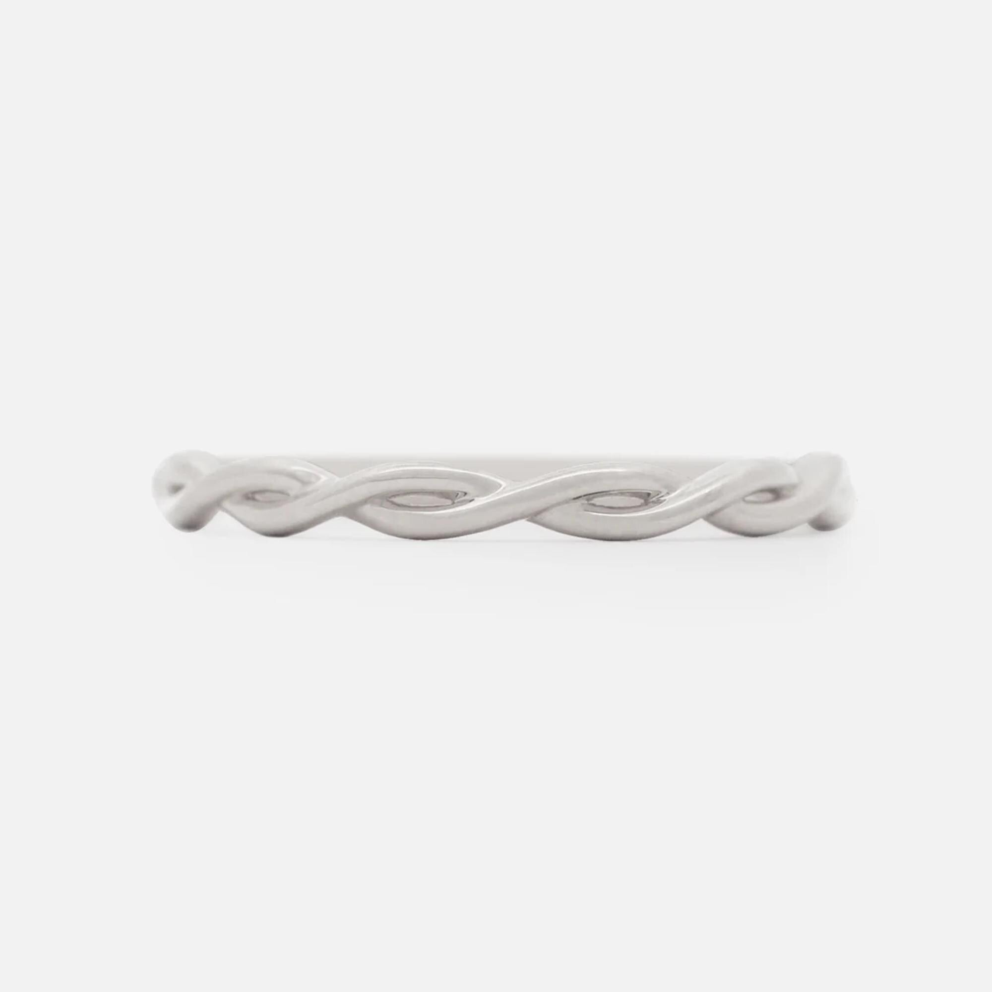 Modern Spiral Crossover Sterling Silver Ring | 10K Solid Gold Twisted Band in Yellow, White & Rose