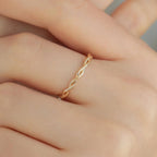 Modern Spiral Crossover Sterling Silver Ring | 10K Solid Gold Twisted Band in Yellow, White & Rose