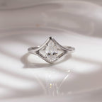 Split Shank Pear Moissanite Ring | Teardrop Solitaire Engagement Ring | Solid Gold Promise Ring