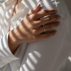 Art Deco Diamond Wedding Band | Milgrain Detail Lab Diamond Ring | 14K Gold Stacking Ring