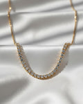 1.66 Ct Diamond Half Tennis Necklace – 14K Gold & Sterling Silver, E-F VS1 Lab Grown Diamonds, Adjustable 16–18”