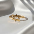 Diamond Torii Gate Ring – 14K Solid Gold Lab Grown Diamond Ring, Minimalist Sacred Japanese Inspired Jewelry
