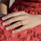 Diamond Torii Gate Ring – 14K Solid Gold Lab Grown Diamond Ring, Minimalist Sacred Japanese Inspired Jewelry