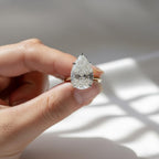 5.21 Ct Pear Lab Grown Diamond Engagement Ring IGI Certified F VS1 14K Gold Two Tone Solitaire Ring