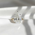 5.21 Ct Pear Lab Grown Diamond Engagement Ring IGI Certified F VS1 14K Gold Two Tone Solitaire Ring