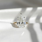 5.21 Ct Pear Lab Grown Diamond Engagement Ring IGI Certified F VS1 14K Gold Two Tone Solitaire Ring