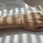 3 Stone Diamond Paperclip Bracelet 14K Gold 0.54 CTW E F VS1 Lab Grown Diamond Chain Link Bracelet
