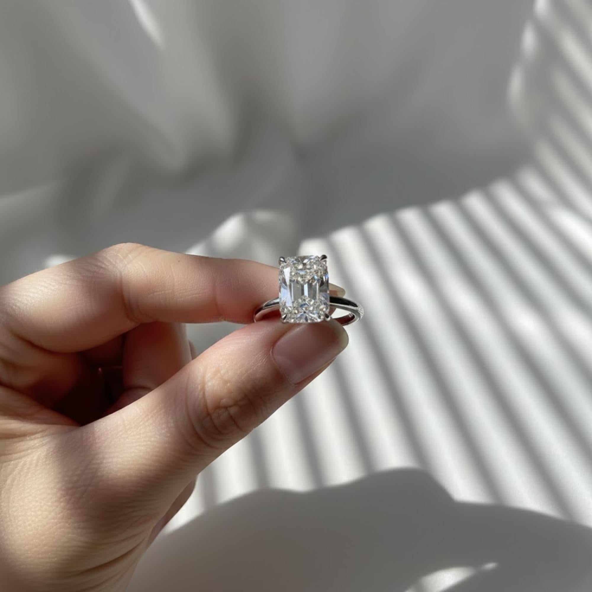 3.06 Ct Old Mine Cut Lab Grown Diamond Ring IGI Certified E VS2 10K 14K Gold Vintage Engagement Ring