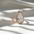 2.77 Ct Pear Halo Diamond Ring GIA Certified 14K Rose Gold E F VS1 Luxury Investment Engagement Ring