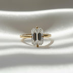 2.70 Ct Emerald Cut Lab Grown Diamond Ring IGI Certified VS2 10K 14K Gold High Profile Solitaire Engagement Ring
