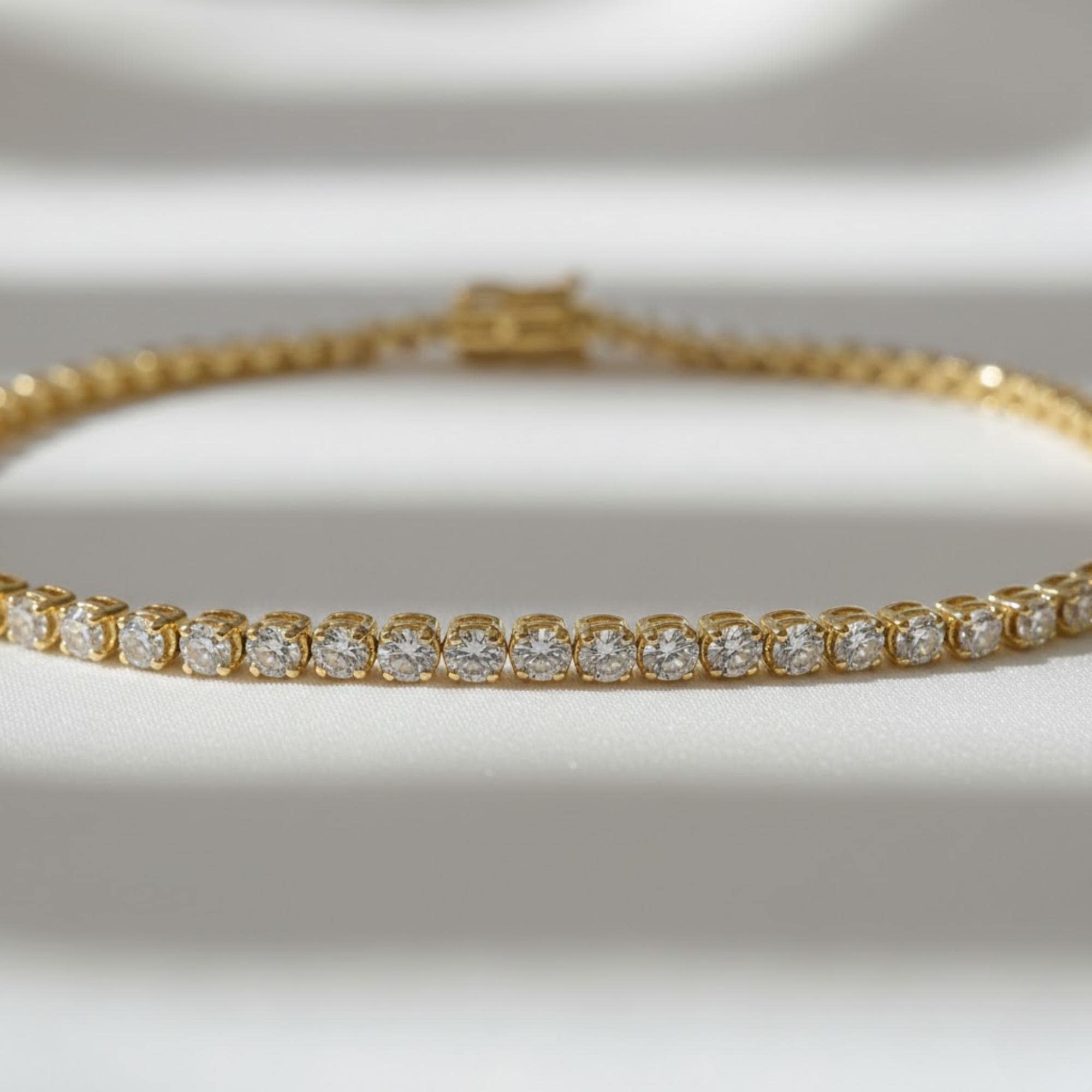 1.75 Ct Diamond Tennis Bracelet 14K Gold E F VS1 Luxury Investment Bracelet Double Safety Clasp