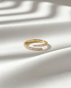 Pavé Wrap Around Claw Ring | Moissanite Bypass Ring | 14K Gold Sterling Silver Ring