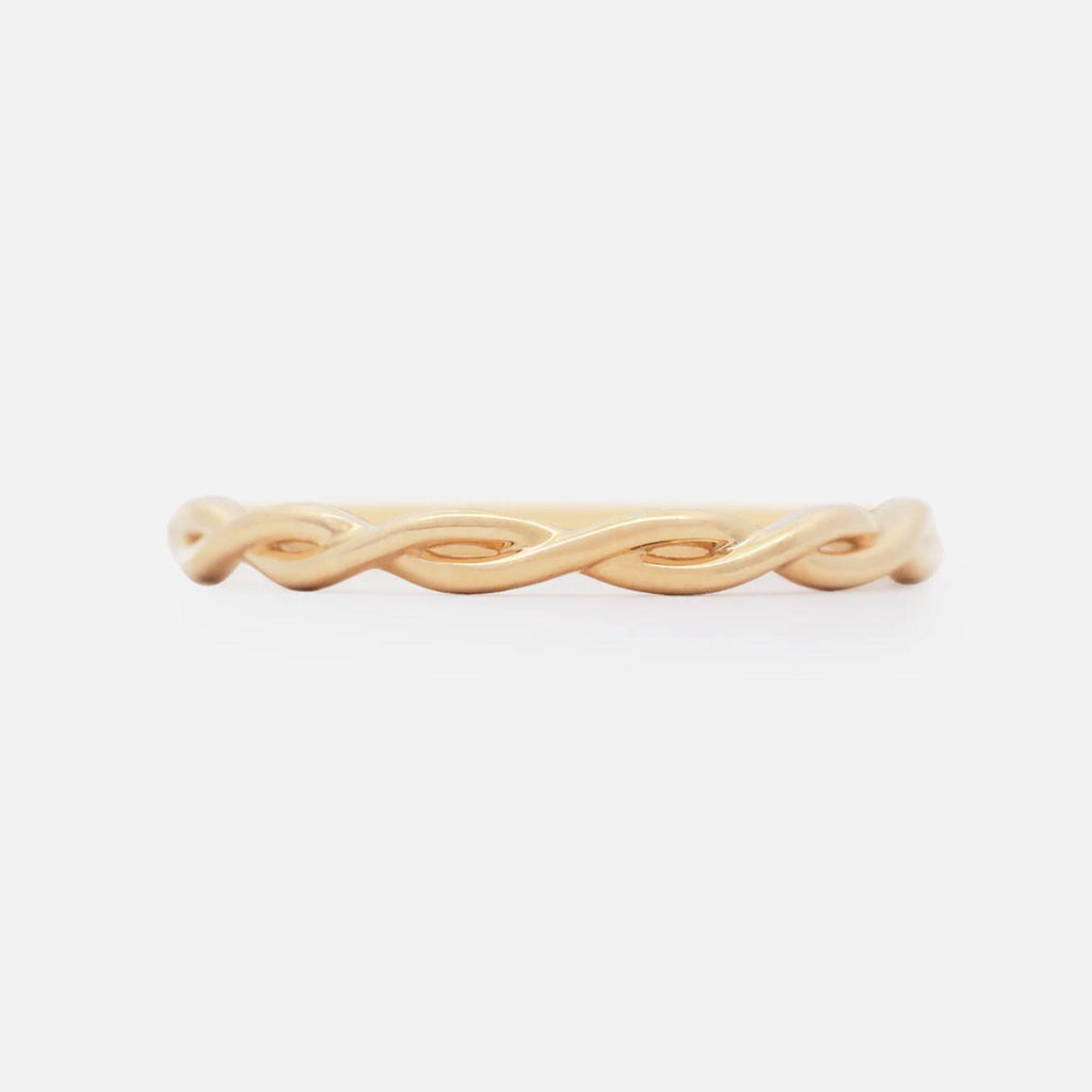 Modern Spiral Crossover Sterling Silver Ring | 10K Solid Gold Twisted Band in Yellow, White & Rose