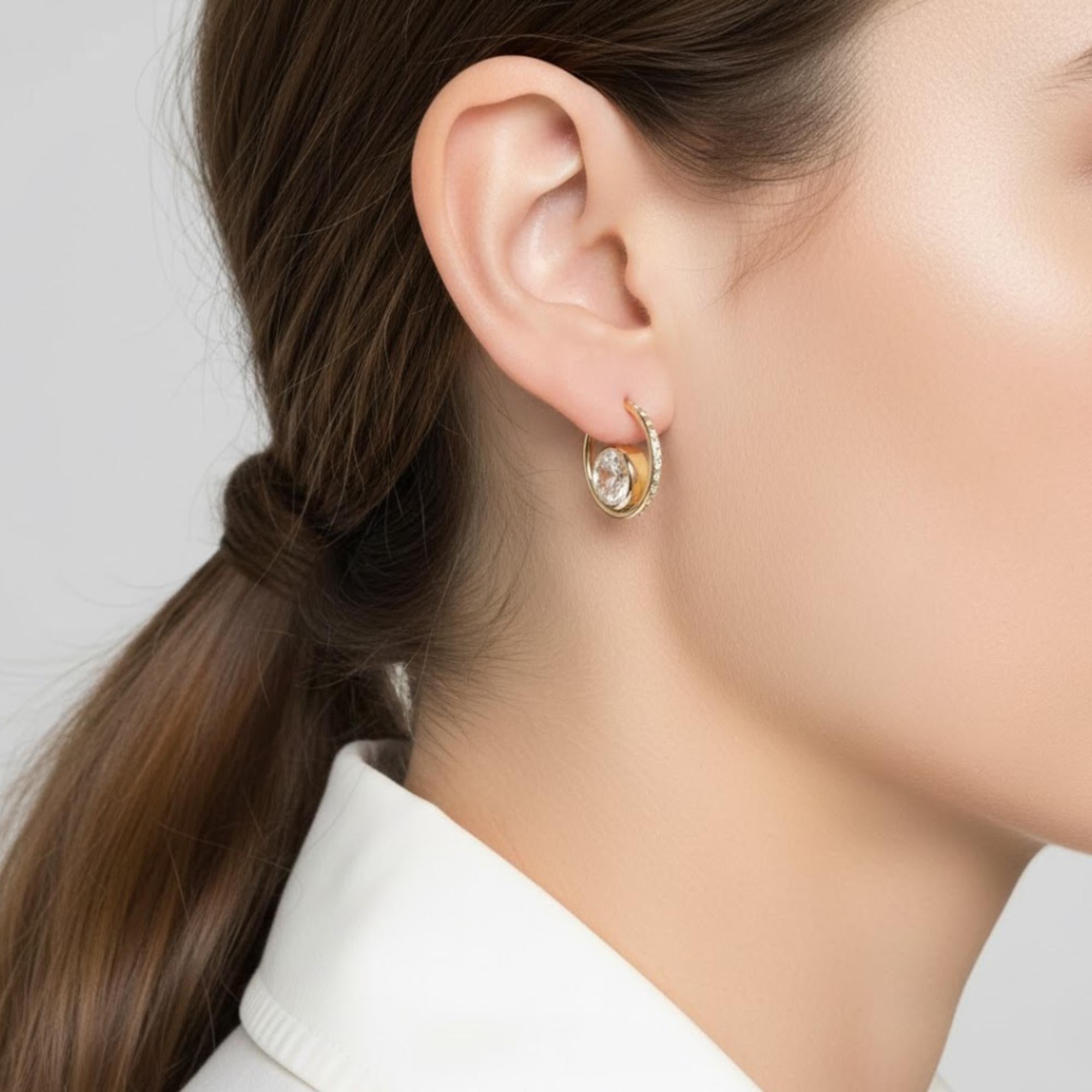 Lab Grown Diamond Shaker Earrings 1.26 Ct White Round Diamonds