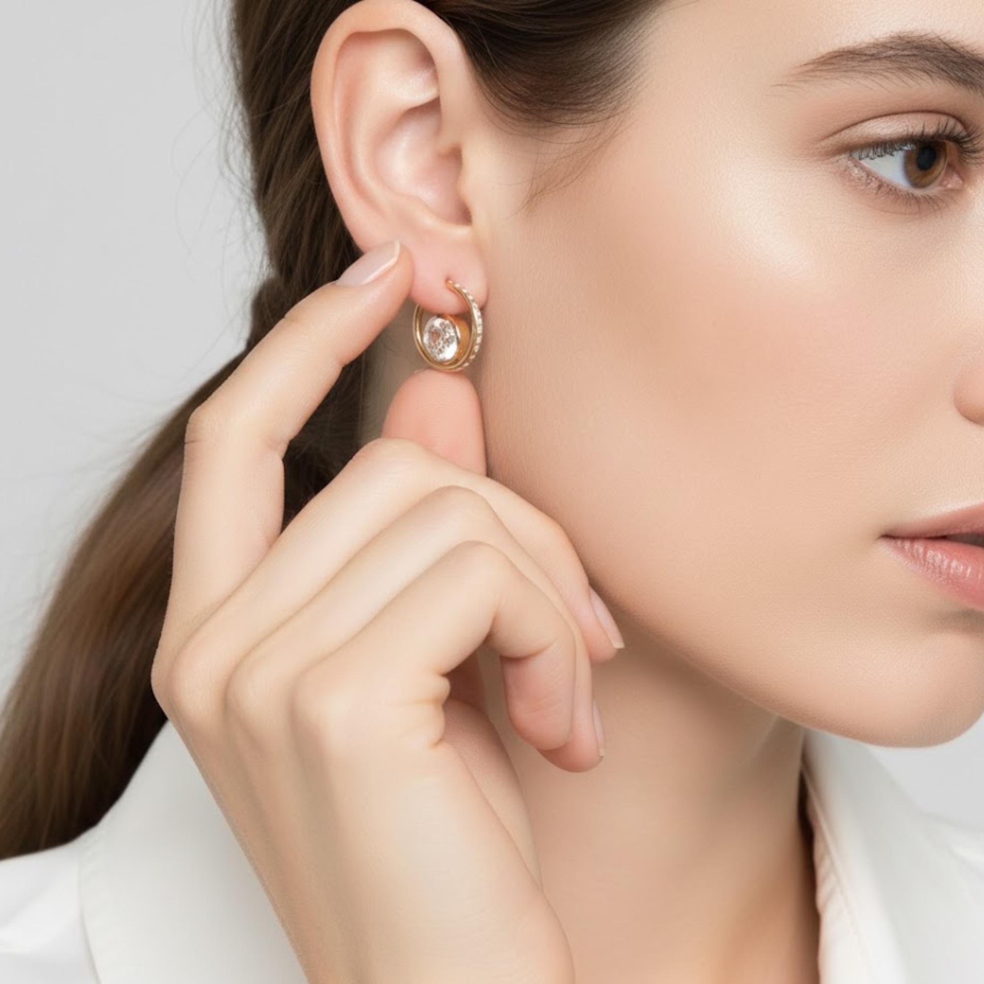 Lab Grown Diamond Shaker Earrings 1.26 Ct White Round Diamonds