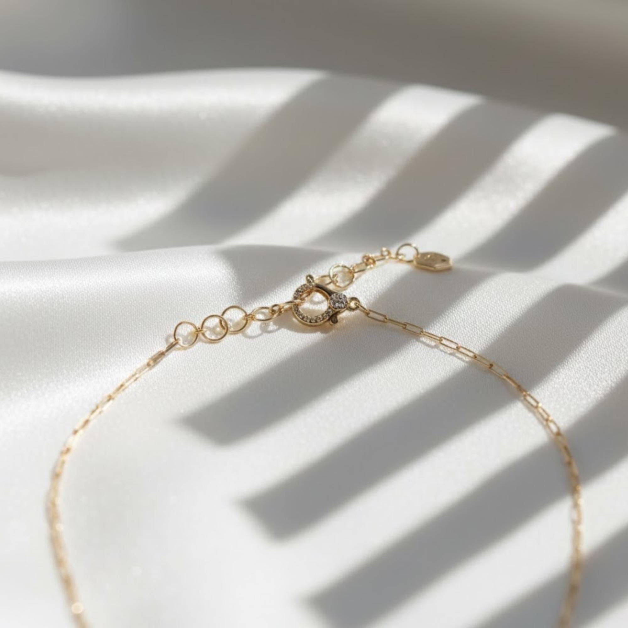 14K Gold Single Diamond Cable Necklace, Lab Grown White Diamond, Paperclip Style Chain, Adjustable 16-20 in, Elegant Everyday Jewelry