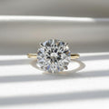 8.34 Ct Round Lab Grown Diamond Ring IGI Certified Triple Excellent E F VS1 10K 14K Gold Luxury Engagement Ring