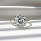 8.34 Ct Round Lab Grown Diamond Ring IGI Certified Triple Excellent E F VS1 10K 14K Gold Luxury Engagement Ring