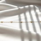1.08 CTW Lab Grown Diamond Station Bracelet 14K Gold 5 Stone Bezel Set E F VS1 Luxury Diamond Bracelet