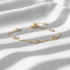 1.08 CTW Lab Grown Diamond Station Bracelet 14K Gold 5 Stone Bezel Set E F VS1 Luxury Diamond Bracelet