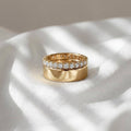 Oura Ring Stack Eternity Band CZ Pave Ring Sterling Silver Gold Plated Dainty Stacking Ring