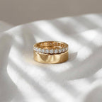 Oura Ring Stack Eternity Band CZ Pave Ring Sterling Silver Band