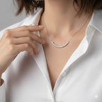 1.13 CTW Lab Grown Diamond Flexible Bar Necklace 14K Gold E F VVS2 VS1 Adjustable 16-20 Inch Luxury Diamond Jewelry