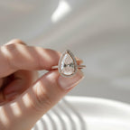 2.77 Ct Pear Halo Diamond Ring GIA Certified 14K Rose Gold E F VS1 Luxury Investment Engagement Ring