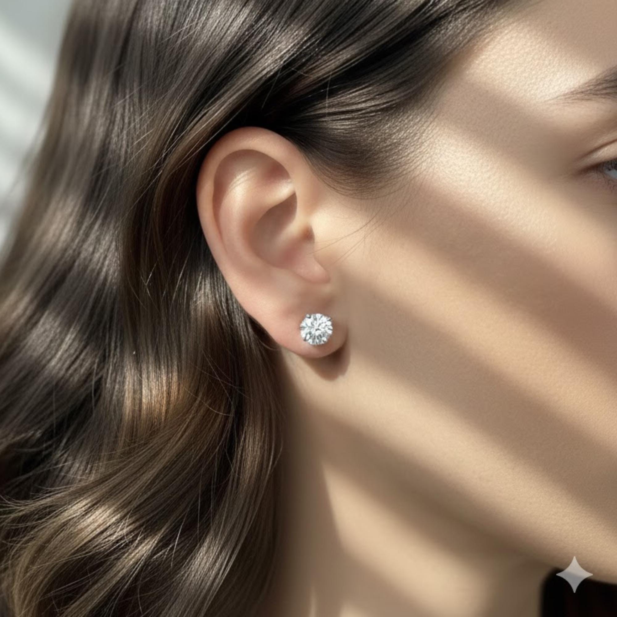 2 Carat Round Certified Lab Grown Diamond Stud Earrings