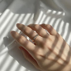 Lab Grown Diamond Slant Gemlock Set Band 14K Gold Ring E F VS1 Luxury Investment Jewelry