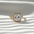 3.63 Ct Asscher Halo Diamond Ring 14K Gold GIA IGI Certified E F VS1 Luxury Engagement Ring