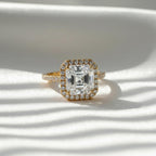 3.63 Ct Asscher Halo Diamond Ring 14K Gold GIA IGI Certified E F VS1 Luxury Engagement Ring
