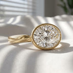 3.56 Ct Oval Lab Grown Diamond Ring IGI Certified E VVS2 14K Gold Solitaire Engagement Ring
