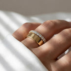 Oura Ring 3 MM Eternity CZ Pave Setting Stacking Band