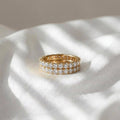 Dainty CZ Stone Paved Full Eternity Band for Oura Smart Ring