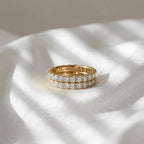 Dainty CZ Stone Paved Full Eternity Band for Oura Smart Ring