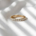 Dainty CZ Stone Paved Full Eternity Band for Oura Smart Ring