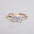2 CT Elongated Cushion East West Lab Grown Diamond Ring