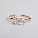 2 CT Elongated Cushion East West Lab Grown Diamond Ring