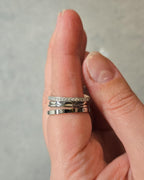Oura Ring Stack 4 Pack CZ Pave Sterling Silver Rings Set