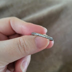 Flush Set CZ Eternity Band Sterling Silver Wedding Band