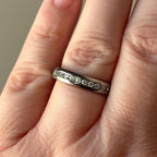 4mm CZ Stone Eternity Ring Sterling Silver Stackable Band