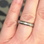 Flush Set CZ Eternity Band Sterling Silver Wedding Band