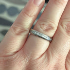 Flush Set CZ Eternity Band Sterling Silver Wedding Band