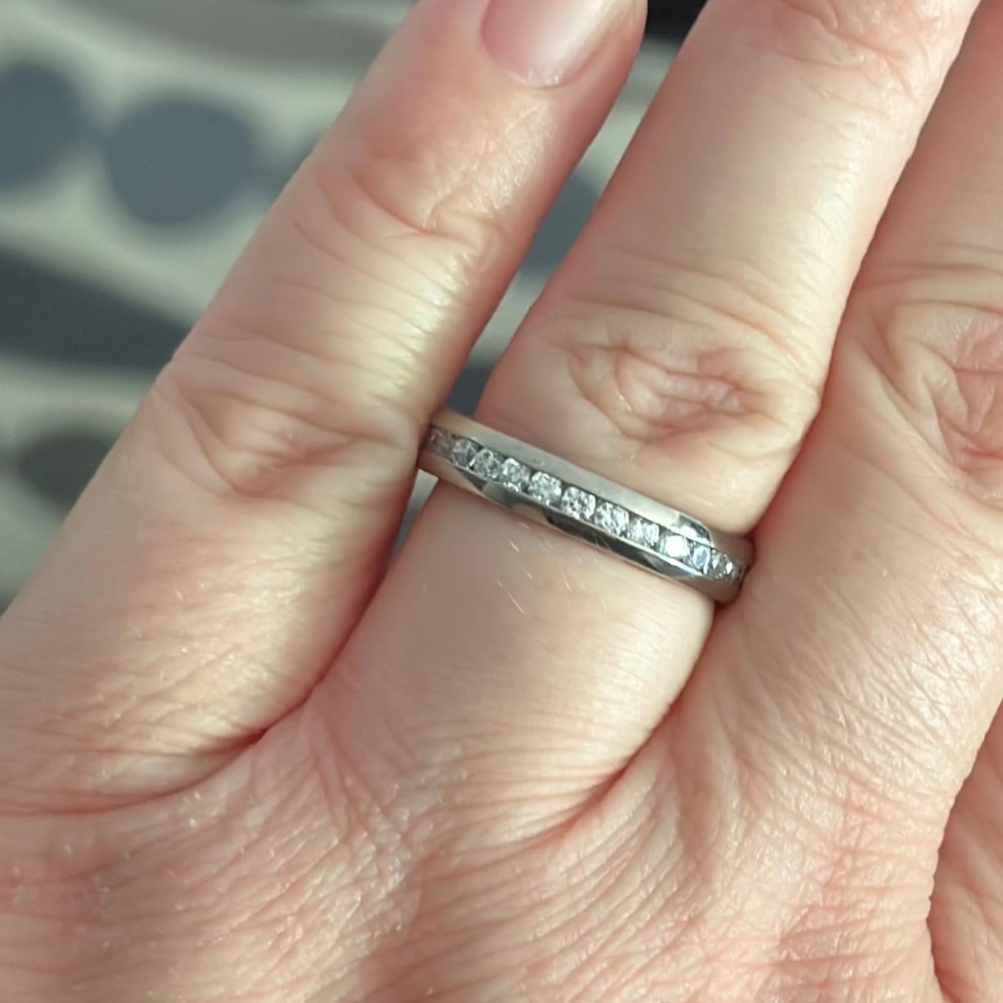 Flush Set CZ Eternity Band Sterling Silver Wedding Ring 2.5mm 4mm Minimalist Stacking Band