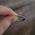 4mm CZ Stone Eternity Ring Sterling Silver Stackable Band