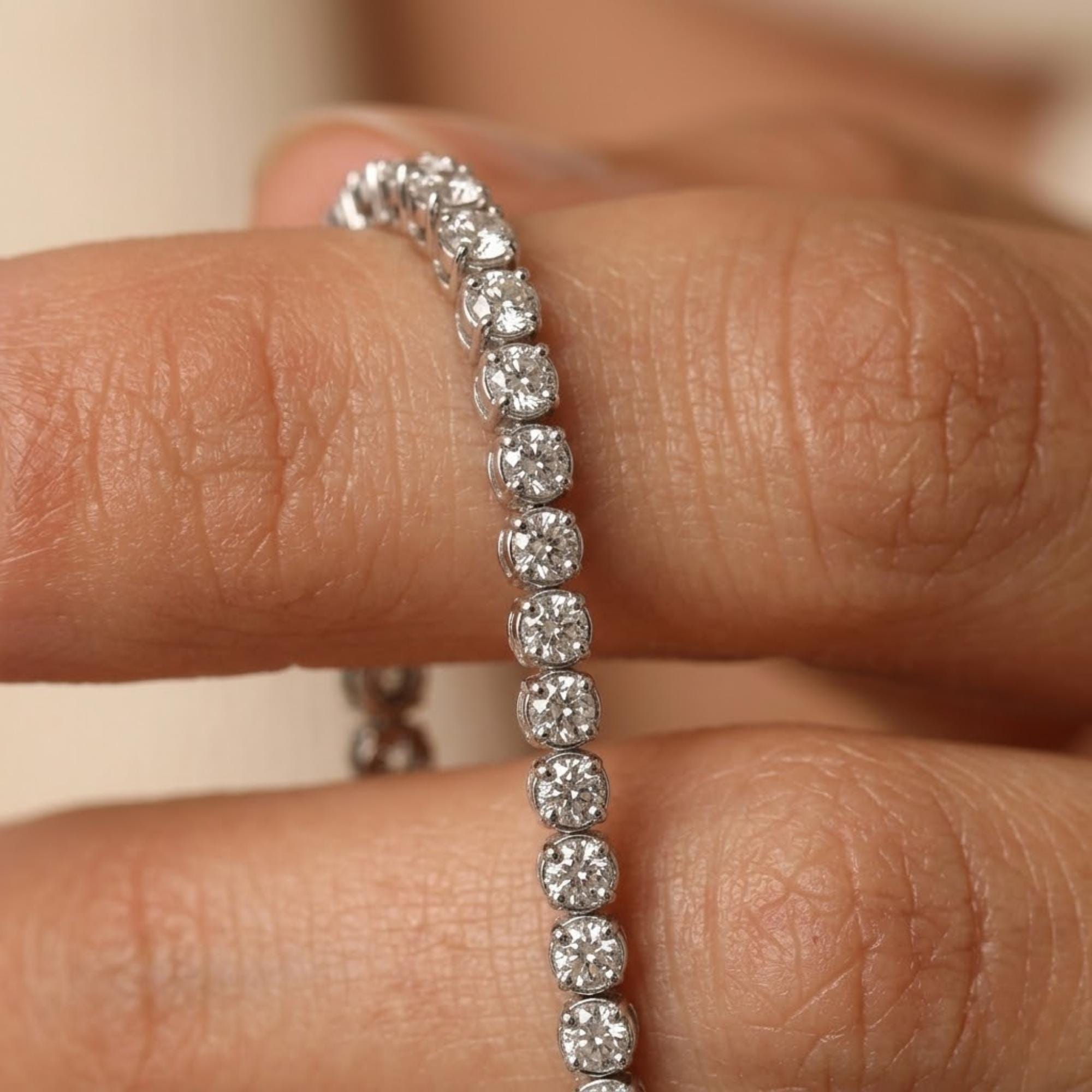 Moissanite Tennis Bracelet Sterling Silver, Diamond Look Bracelet, Dainty to Statement Tennis Chain 6 7 8 Inch Gift for Her