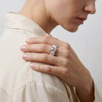 Custom Initial Oura Ring Cover CZ Pave Letter Ring