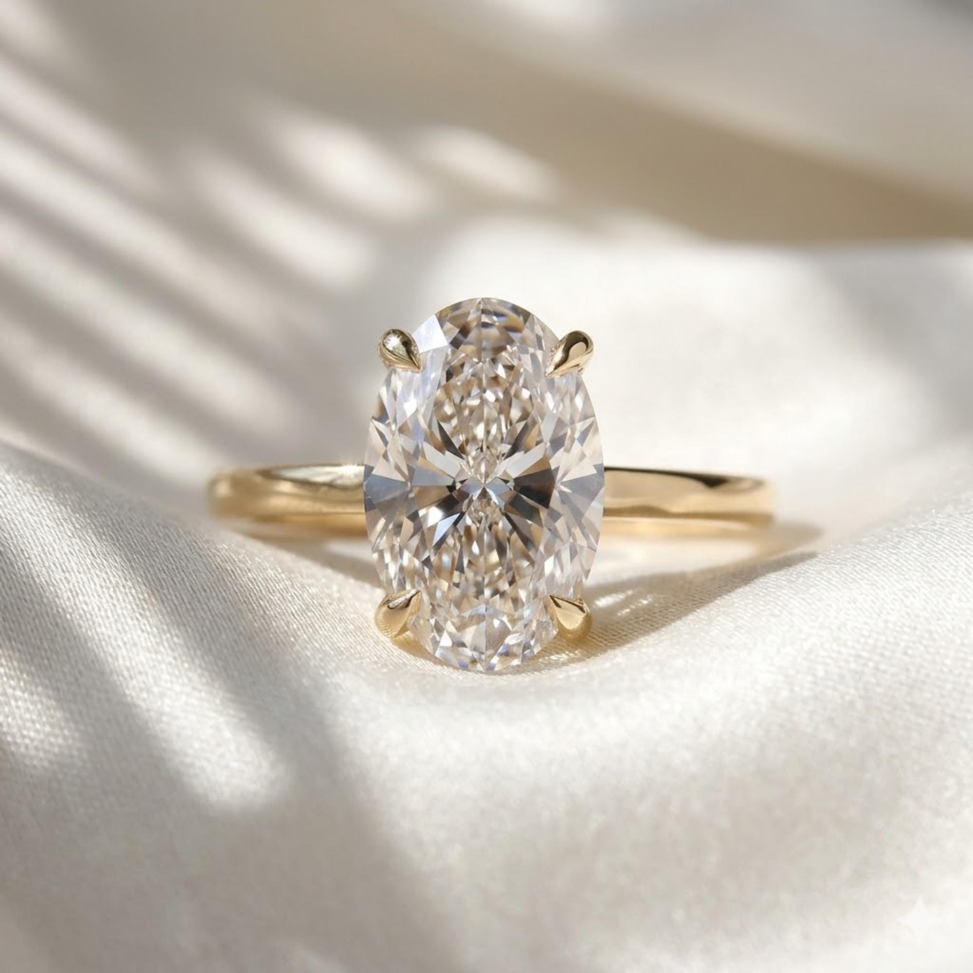 Oval Diamond Ring 3 4 5 Carat Hidden Halo IGI Certified Engagement Ring